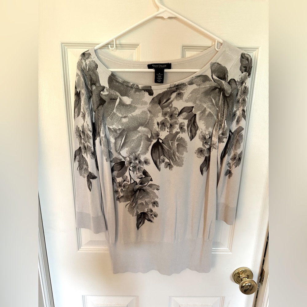White House black market floral sweater